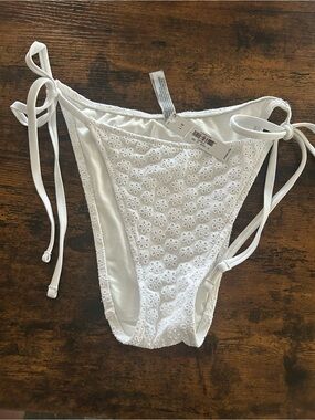 Victoria's Secret White Tie-Side Bikini Bottoms